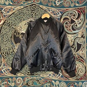 Vintage Black Bomber Jacket Size L